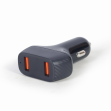 CARGADOR RA?PIDO DE COCHE USB GEMBIRD DE 2 PUERTOS, QC3.0, 36 W, NEGRO