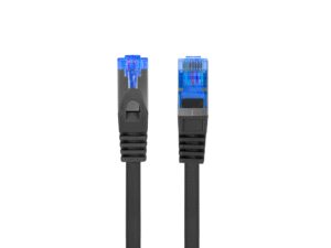 CABLE RED LANBERG LATIGUILLO CAT.6A S/FTP LSZH CCA 0.25M NEGRO FLUKE  PASSED