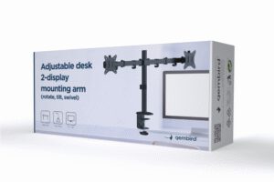 ADJUSTABLE DESK 2DISPLAY MOUNTING ARM ROTATE TILT SWIVEL 17''-32''? UP TO 9 KG