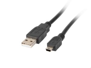CABLE USB LANBERG 2.0 MACHO/MINI USB MACHO FERRITA 1.8M NEGRO