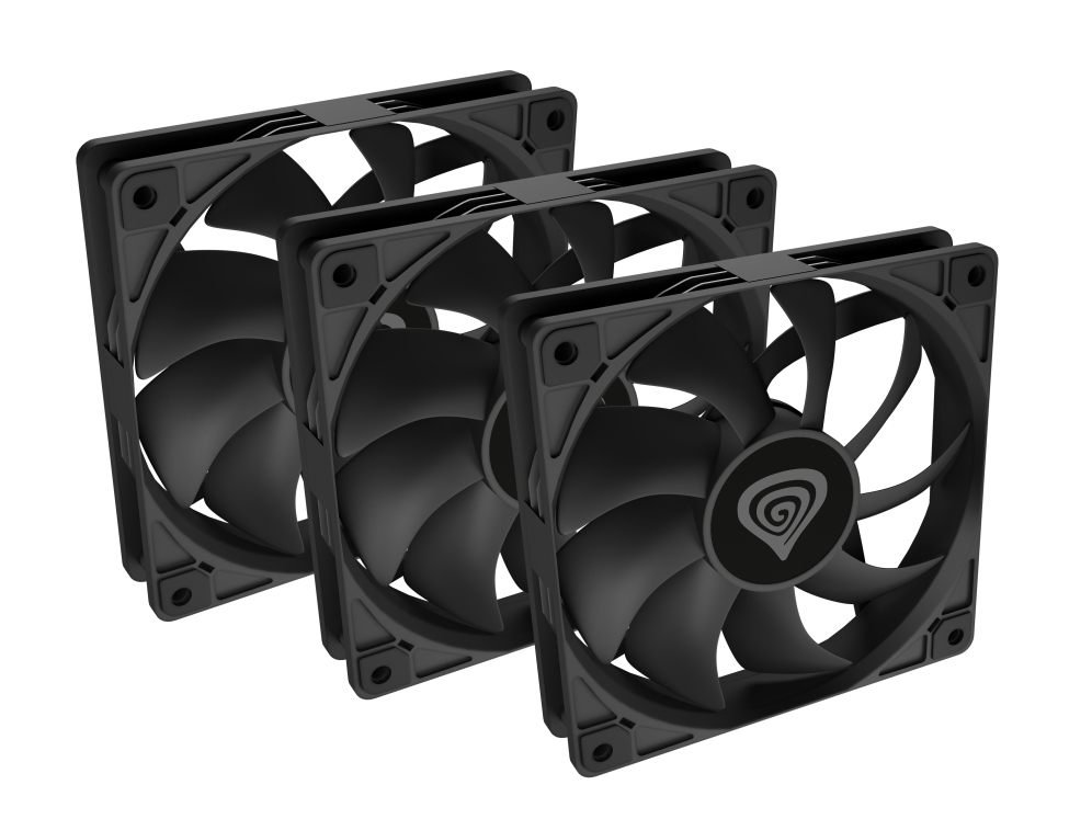 NATEC Oxal 120 Carcasa del ordenador Ventilador 12 cm Negro 3 pieza(s)