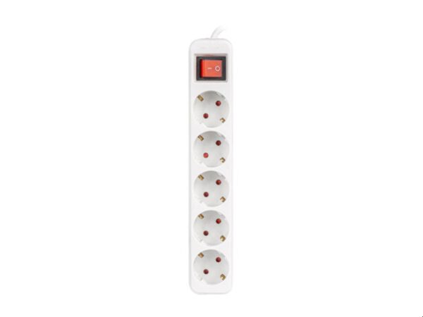 REGLETA LANBERG 5 TOMAS SCHUKO CON PROTECION BLANCA 1.5M