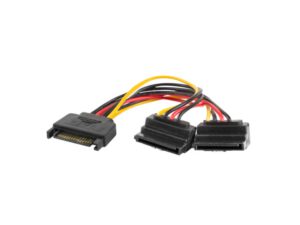 CABLE ALIMENTACION LANBERG SATA MACHO/2X SATA HEMBRA 15CM