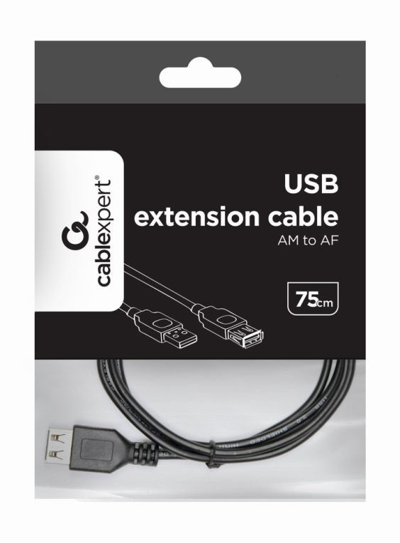 CABLE USB GEMBIRD DE EXTENSION MACHO-HEMBRA 0.75M