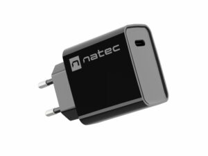 CARGADOR NATEC RIBERA 20W 1XUSB-C PD3.0 QC3.0 NEGRO