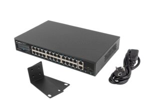SWITCH LANBERG 24 PTOS 1GB POE+/2X SFP 2X GBIT ETHERNET 250W RACK 19"