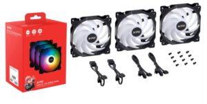 VENTILADOR CAJA XPG VENTO 120MM NEGRO RGB X3