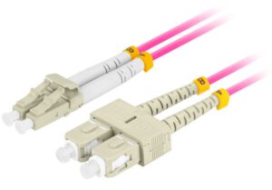 CABLE DE FIBRA OPTICA LANBERG 1M MULTI LC/UPC-SC/UPC DUPLEX LSZH OM4 50/125 3.0