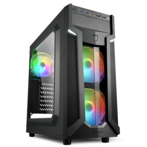 CAJA ATX SHARKOON VG6-W RGB 2XUSB3.0 RGB  SIN FUENTE NEGRO