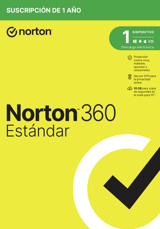 NORTON 360 STANDARD 10GB ES 1 USER 1 DEVICE 12MO