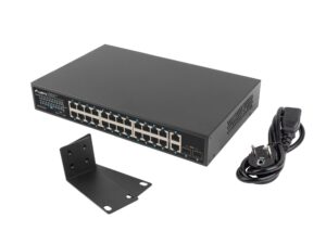 SWITCH LANBERG 24 PTOS 1GB POE+/2X SFP 2X GBIT ETHERNET 250W RACK 19"