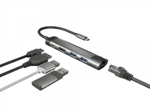 ADAPTADOR 5 IN 1 USB-C  NATEC FOWLER GO 2X USB 3.0 HUB, HDMI 4K, USB-C PD