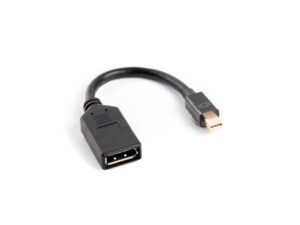 ADAPTADOR LANBERG DISPLAYPORT MINI MACHO A DISPLAYPORT HEMBRA CABLE 10 CM NEGRO