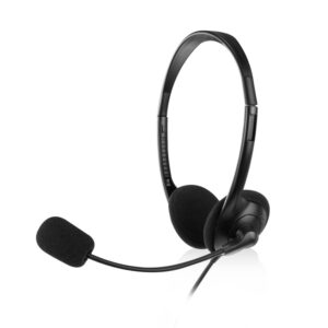 AURICULARES EWENT CHAT EW3567 NEGRO MICROFONO ALAMBRICO JACK 3.5 MM