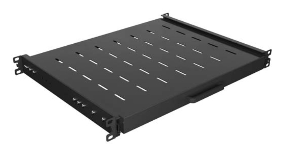 BANDELA LANBERG DESLIZANTE 1U 445X350MM HASTA 35KG RACK 19" NEGRO