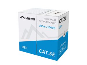 BOBINA CABLE RED LANBERG UTP RJ45 CAT.5E SOLIDO CU AWG24 CPR 305M GRIS FLUKE