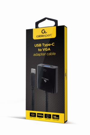 CABLE ADAPTADOR USB TIPO C A VGA 15 CM NEGRO
