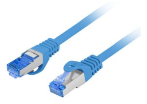 CABLE RED LANBERG LATIGUILLO CAT.6A S/FTP LSZH CCA 1M AZUL FLUKE PASSED