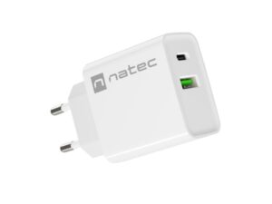 CARGADOR NATEC RIBERA 20W 1XUSB-A + 1XUSB-C PD3.0 QC3.0 BLANCO