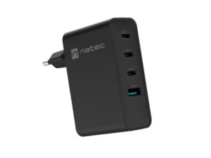 CARGADOR NATEC RIBERA GAN 100W 3XUSB-C + 1XUSB-A PD3.0 QC3.0 NEGRO
