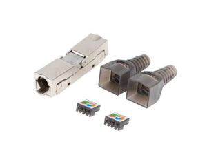 CONECTOR LANBERG ADAPTADOR 2X RJ45 CAT6A FTP PLUG 8P8C TOOL-LESS