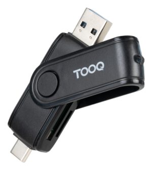 LECTOR TARJETAS TOOQ USB-C 2.0+USB-A 3.0 SD/TF NEGRO