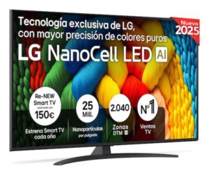 TV LG NANOCELL AI 55NANO81A6A 55? 4K SMART TV WEBOS LED HDR