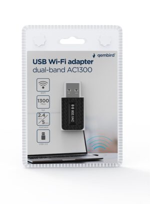 ADAPTADOR GEMBIRD WI-FI USB AC1300 DE BANDA DUAL COMPACTO