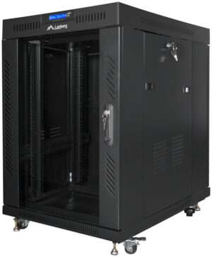 ARMARIO LANBERG RACK 19" 15U 600X800 FLAT PACK NEGRO PUERTA CRISTAL CON LCD