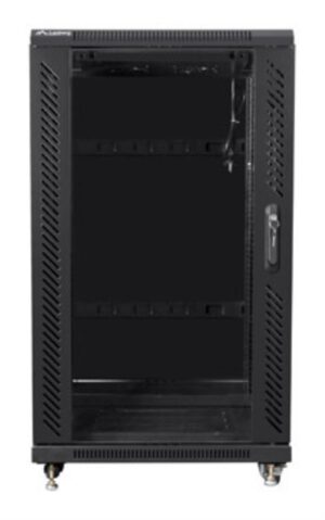 ARMARIO RACK LANBERG 22U 600X600 FLAT PACK PUERTA CRISTAL NEGRO
