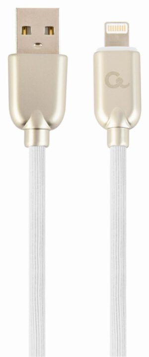 CABLE DE DATOS Y CARGA GEMBIRD 8 PINES DE CAUCHO PREMIUM, 2M, BLANCO