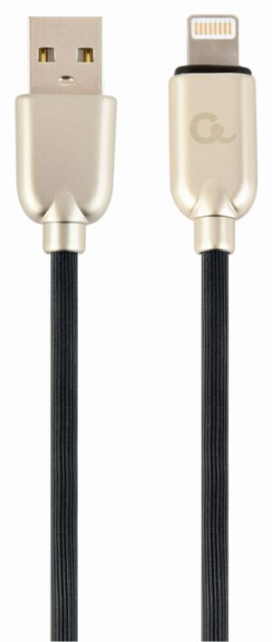 CABLE DE DATOS Y CARGA GEMBIRD 8 PINES DE CAUCHO PREMIUM, 2M, NEGRO