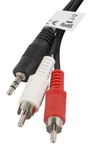 CABLE ESTEREO LANBERG JACK 3.5MM/2X RCA MACHO 2M