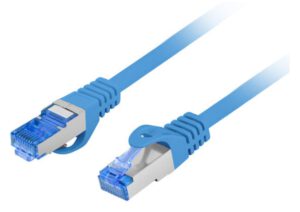 CABLE RED LANBERG LATIGUILLO CAT.6A S/FTP LSZH CCA 1M AZUL FLUKE PASSED