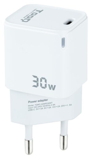 CARGADOR DE PARED TOOQ GAN USB-C PD 30W