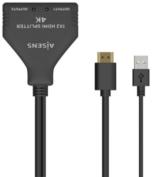 DUPLICADOR AISENS HDMI 4K30HZ 1X2 CON ALIMENTACION USB 30CM