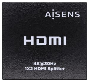 DUPLICADOR HDMI AISENS 4K30HZ 1x2 CON ALIMENTACION NEGRO