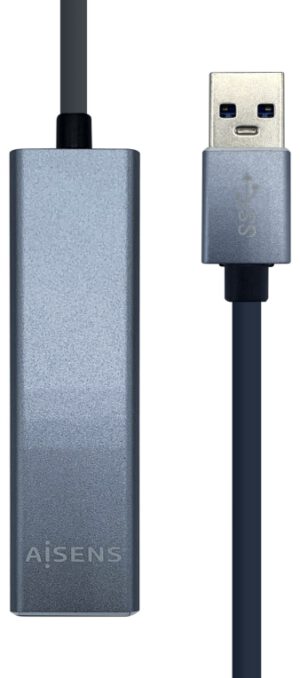 HUB AISENS USB 3.0 A ETHERNET GIGABIT HUB 3XUSB3.0 GRIS 15CM