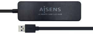 HUB AISENS USB 3.0 TIPO A M-4XTIPO A H NEGRO 30CM