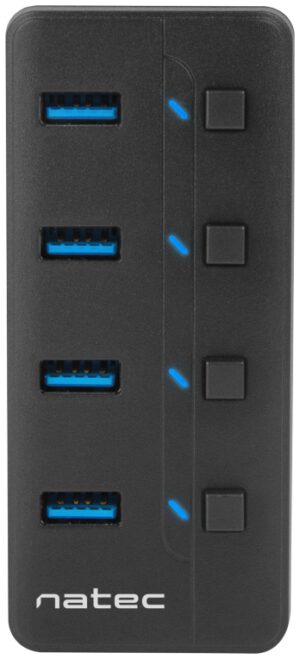 HUB NATEC MANTIS 2 USB 3.0 4 PUERTOS ON OFF CON ALIMENTADOR