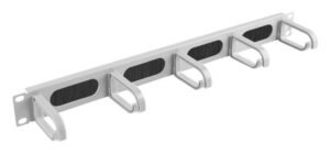 ORGANIZADOR DE CABLES LANBERG 19" CON BRUSH PANEL 5 RINGS- TYPE B 1U GRIS