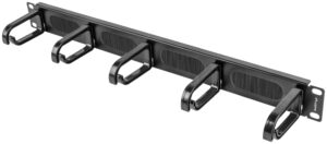 ORGANIZADOR DE CABLES LANBERG 5 ANILLOS 19" 1U TIPO B NEGRO