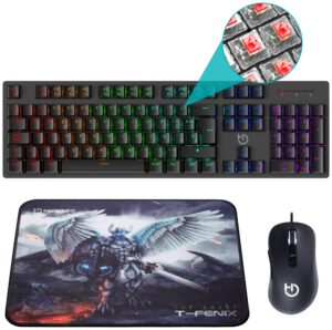 PACK HIDITEC TECLADO GAMING GK400+RATON BLITZ + ALFOMBRILLA T-FENIX M