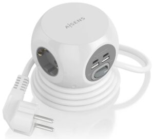 REGLETA ENCHUFES AISENS 3 TOMAS + 2XUSB-C, 2XUSB-A 1.4M BLANCO