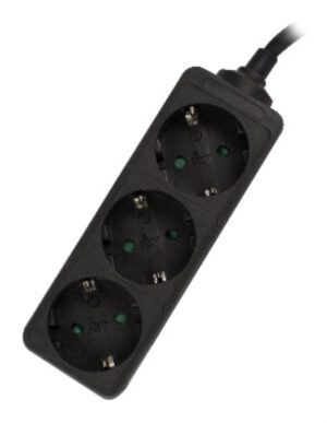 REGLETA EWENT 3 TOMAS SHUKO 16A ENCHUFE NEGRA