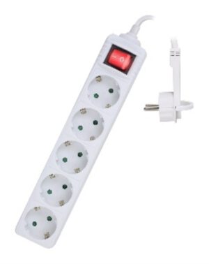 REGLETA EWENT 5 TOMAS SHUKO 16A ENCHUFE PLANO BLANCO