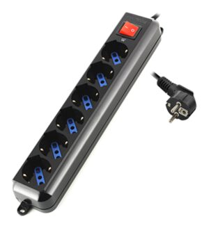 REGLETA EWENT 6 SALIDAS AC 1,5m NEGRO