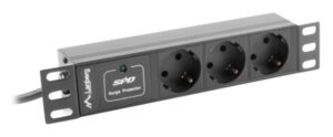 REGLETA LANBERG 1U 16A 3X SCHUKO RACK 10" 2M NEGRO