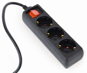 REGLETA SAI GEMBIRD 3 SCHUKO INTER CON FUSIBLE 10 A ENC C14 CABLE 0 6 M NEGRO