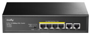 SWITCH CUDY 6-PORT 10/100M POE+ SWITCH 60W